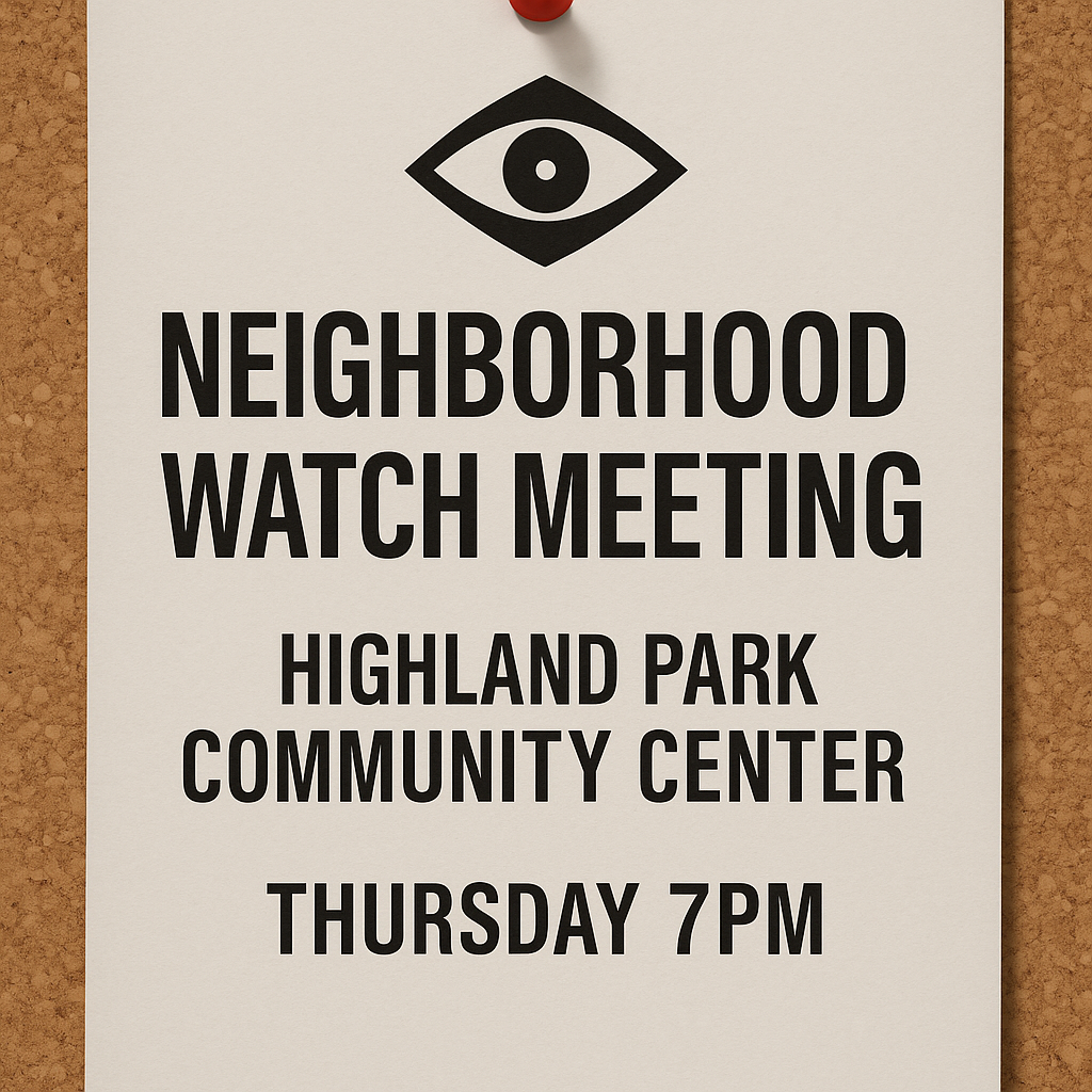Neighborhood Watch Meeting Notice